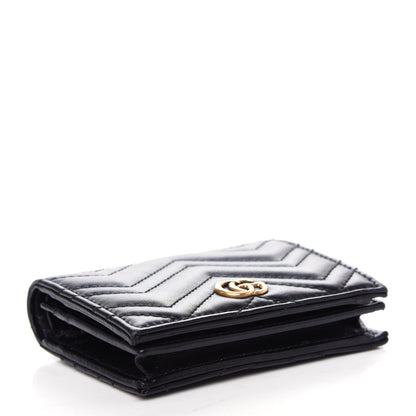 Gucci Calfskin Matelasse GG Marmont Card Case Wallet Black 4 of 7