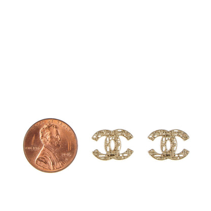 Chanel Tweed Effect CC Earrings Gold 2 of 5