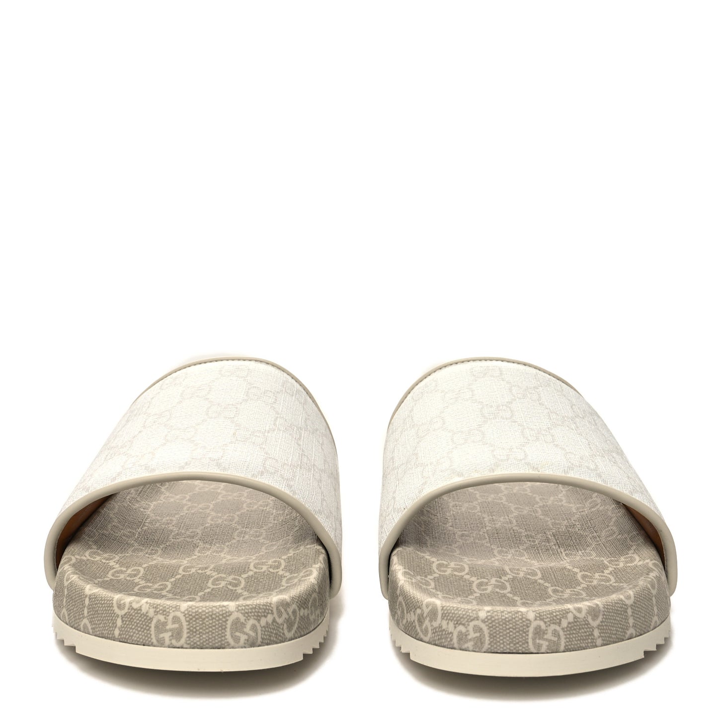 GG Supreme Monogram Demetra Mens Slide Sandals 12 White Mystic White