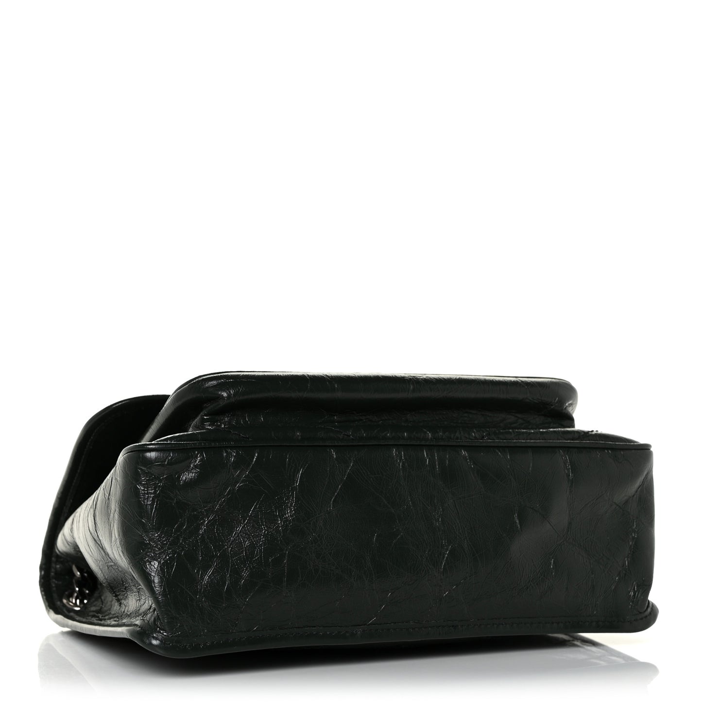 Crinkled Calfskin Matelasse Monogram Medium Niki Chain Satchel Dark Green