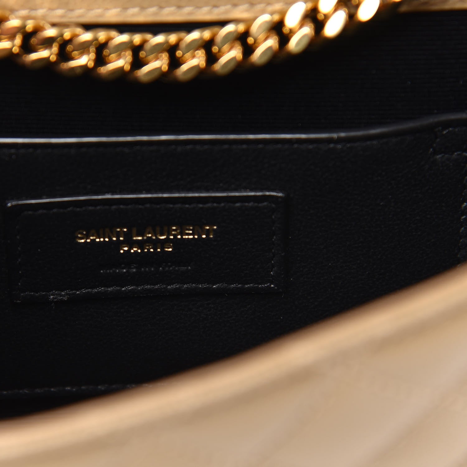 Saint Laurent Grain De Poudre Textured Mixed Matelasse Triquilt Small Monogram Satchel Dark Beige 7 of 9