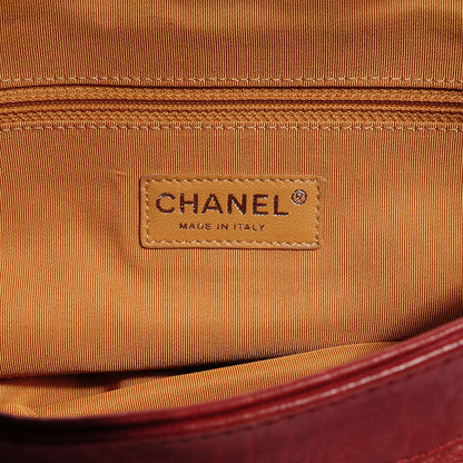 Chanel Washed Lambskin Chain Around Large Messenger Bag Burgundy 6 of 8