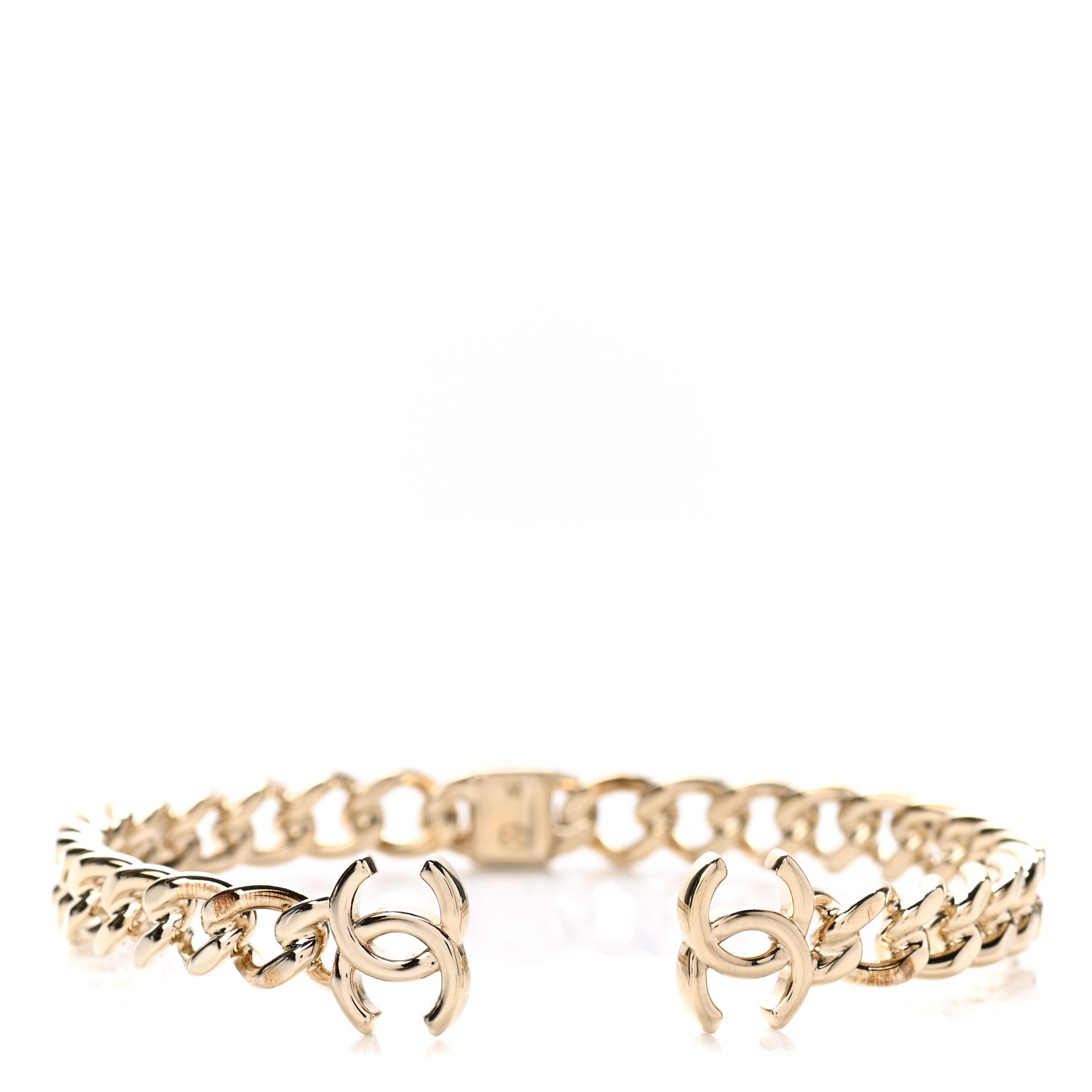 Chanel Metal CC Chain Link Choker Necklace M Gold 1 of 6