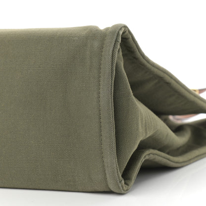 Celine Canvas Calfskin Vertical Cabas Green 10 of 13
