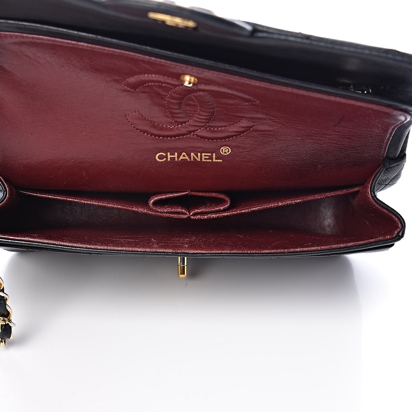Lambskin Quilted Small Double Flap Black