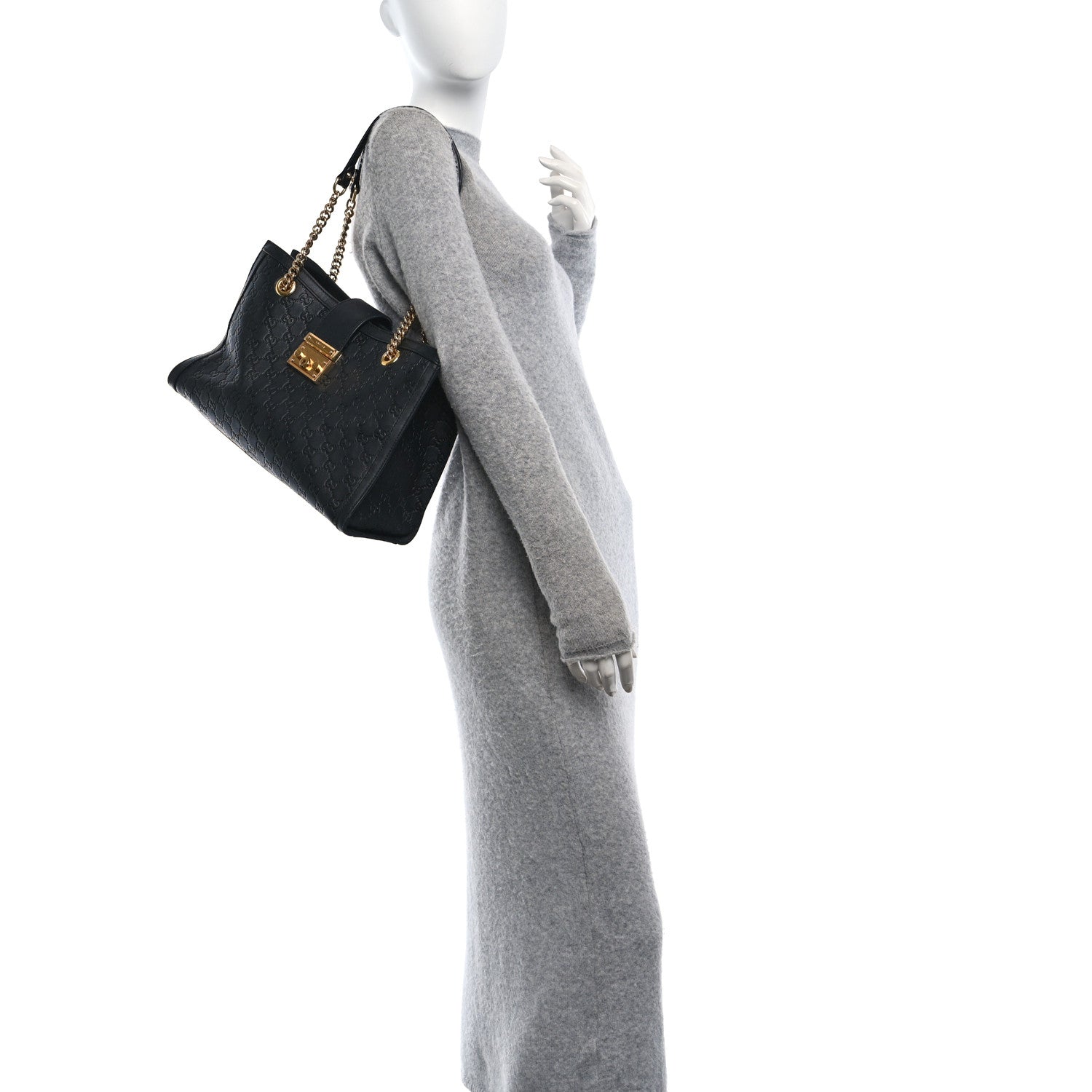 Gucci Guccissima Medium Padlock Tote Black 2 of 19