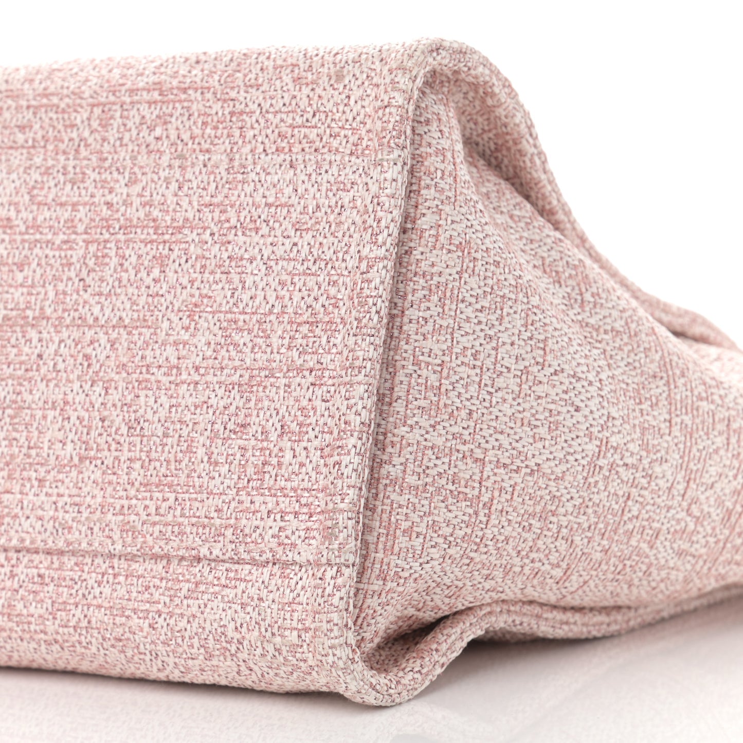 Straw Lurex Medium Deauville Tote Pink
