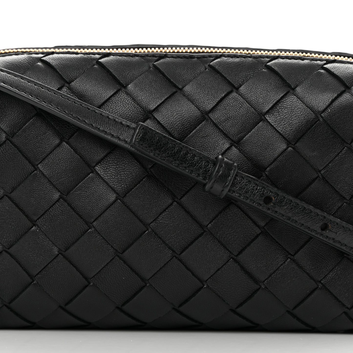Nappa Intrecciato Nodini Mini Crossbody Black