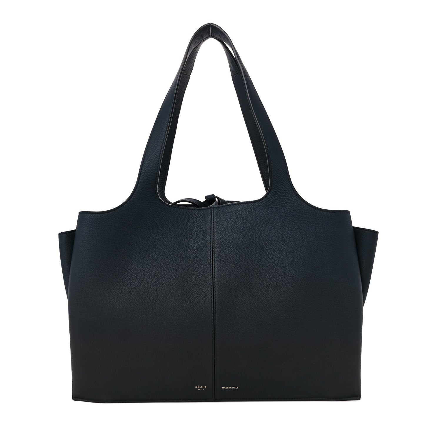 Baby Grained Calfskin Medium Tri-Fold Bag Dark Sea