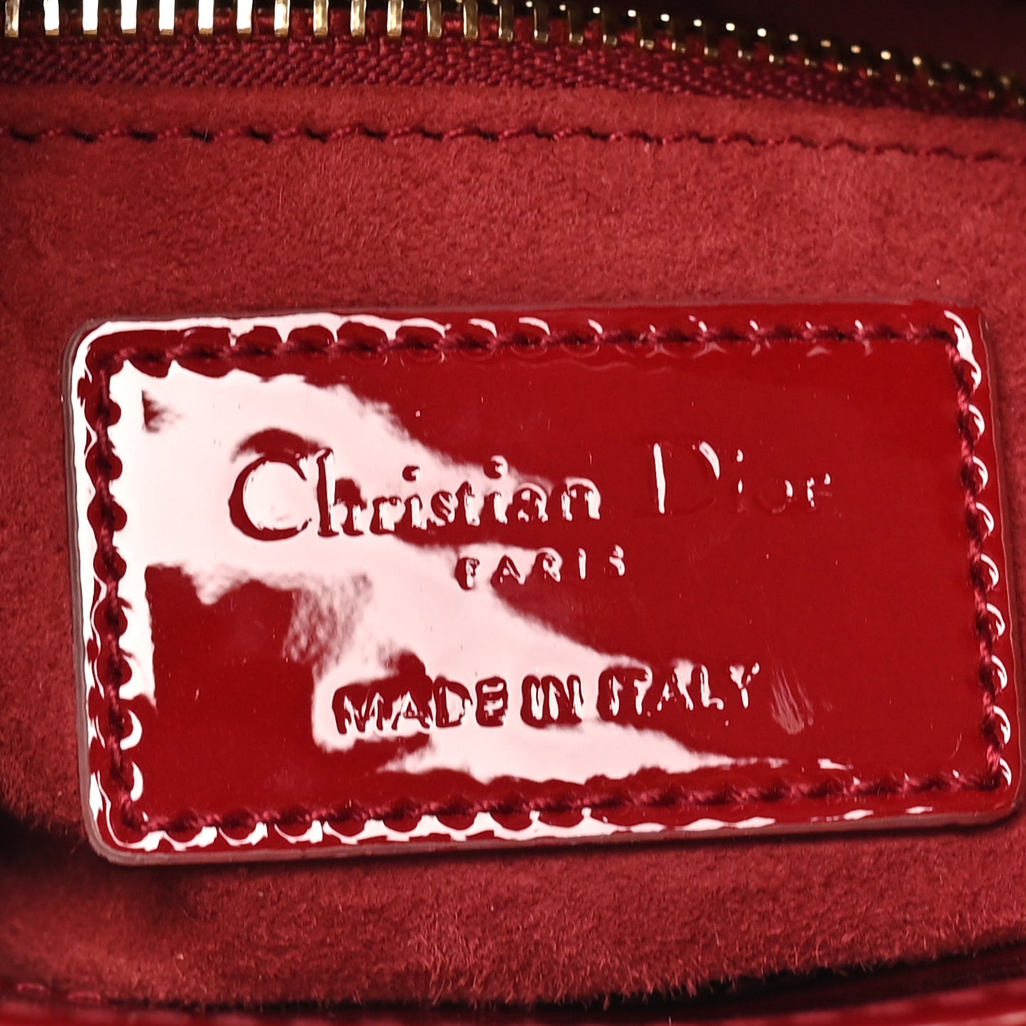 Patent Cannage Mini Lady Dior Red