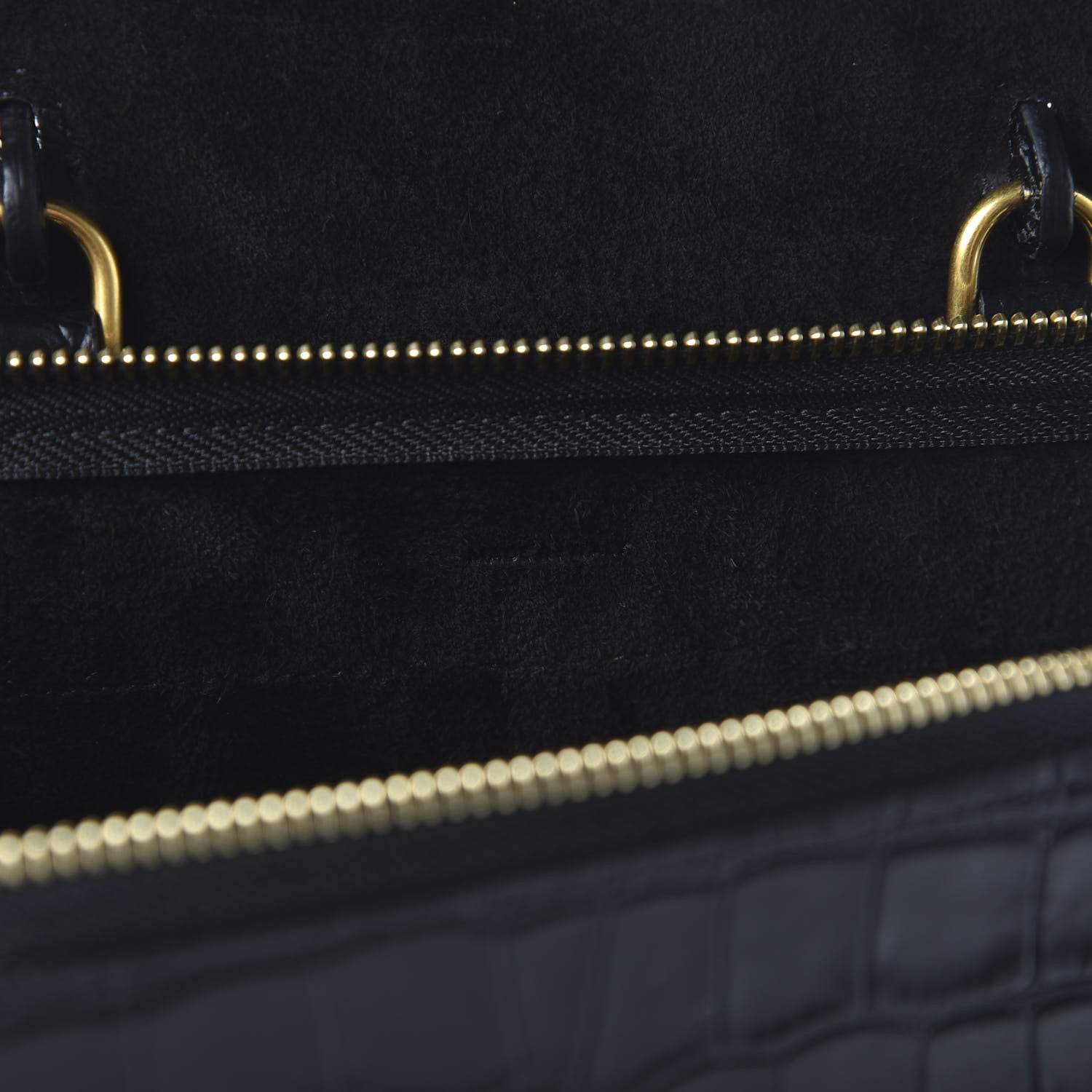 Celine Calfskin Crocodile Embossed Nano Belt Bag Black 8 of 9