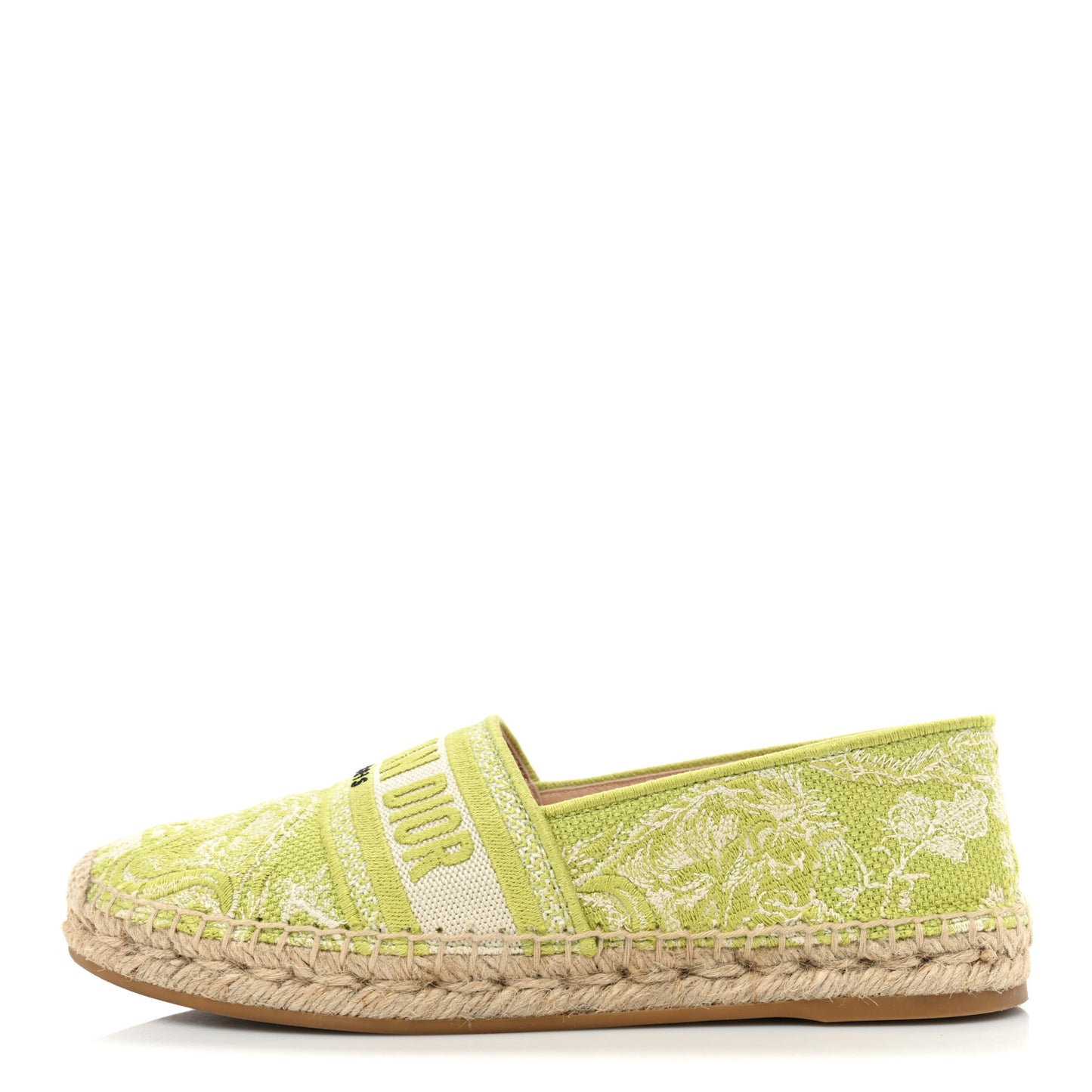 Embroidered Toile De Jouy Granville Espadrille 38.5 Off 38.5 White Green