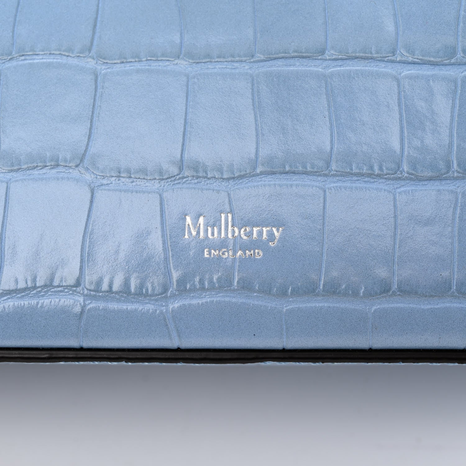 Mulberry Shiny Croc Calfskin Embossed Micro Seaton Blue 6 of 9
