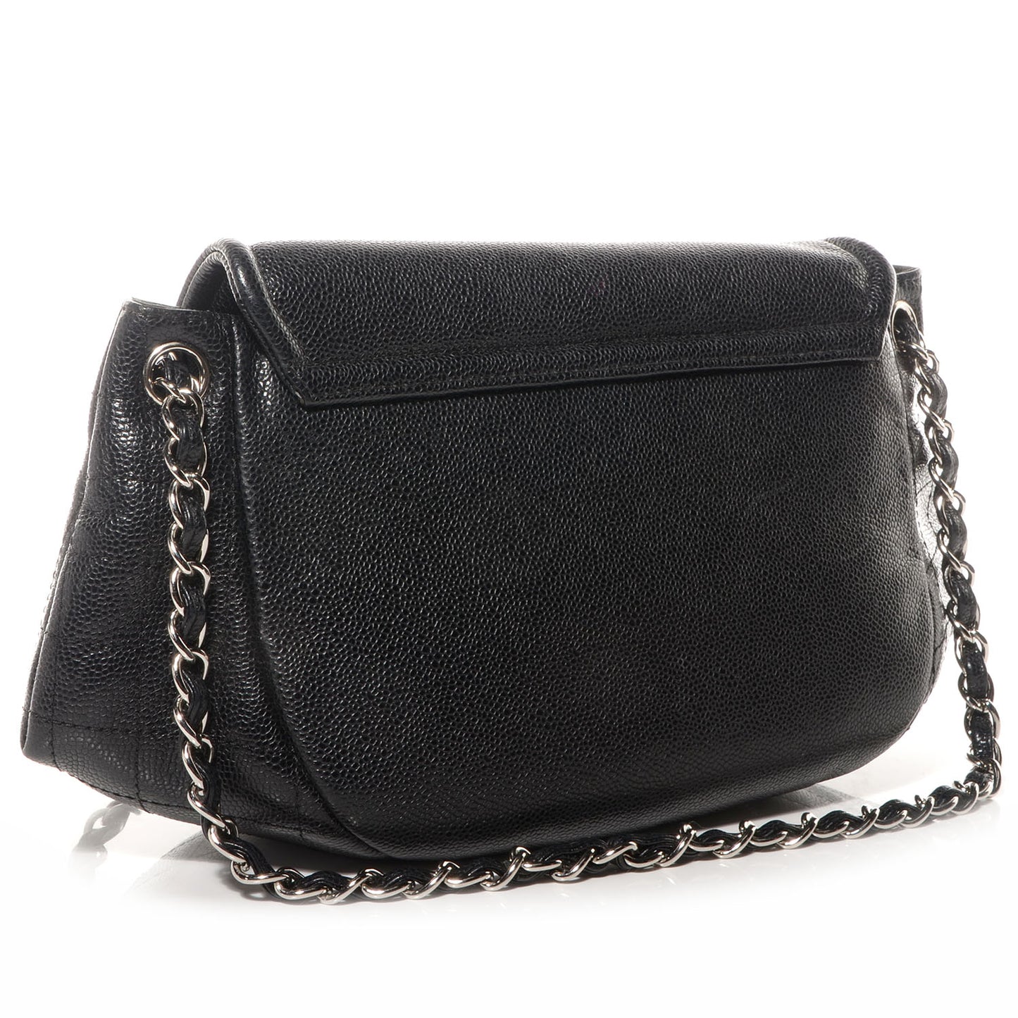 Caviar Half Moon Large Flap Black
