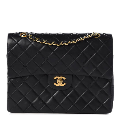 Chanel Lambskin Quilted Medium Double Flap Black 1 of 9
