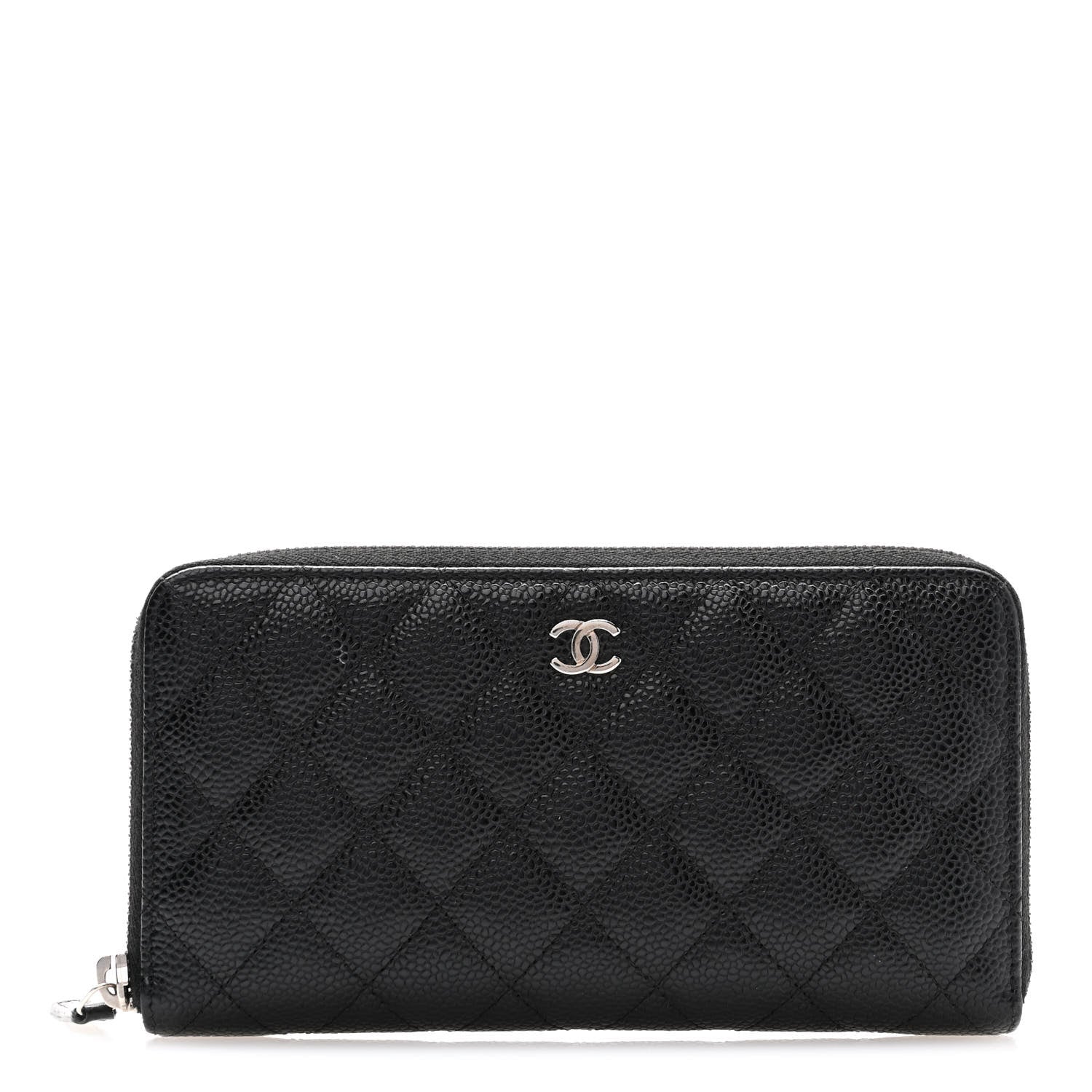 Chanel Caviar Quilted Large Gusset Zip Around Wallet Black 1 of 13