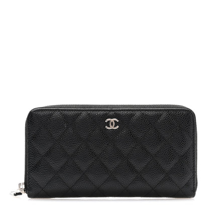 Chanel Caviar Quilted Large Gusset Zip Around Wallet Black 1 of 13