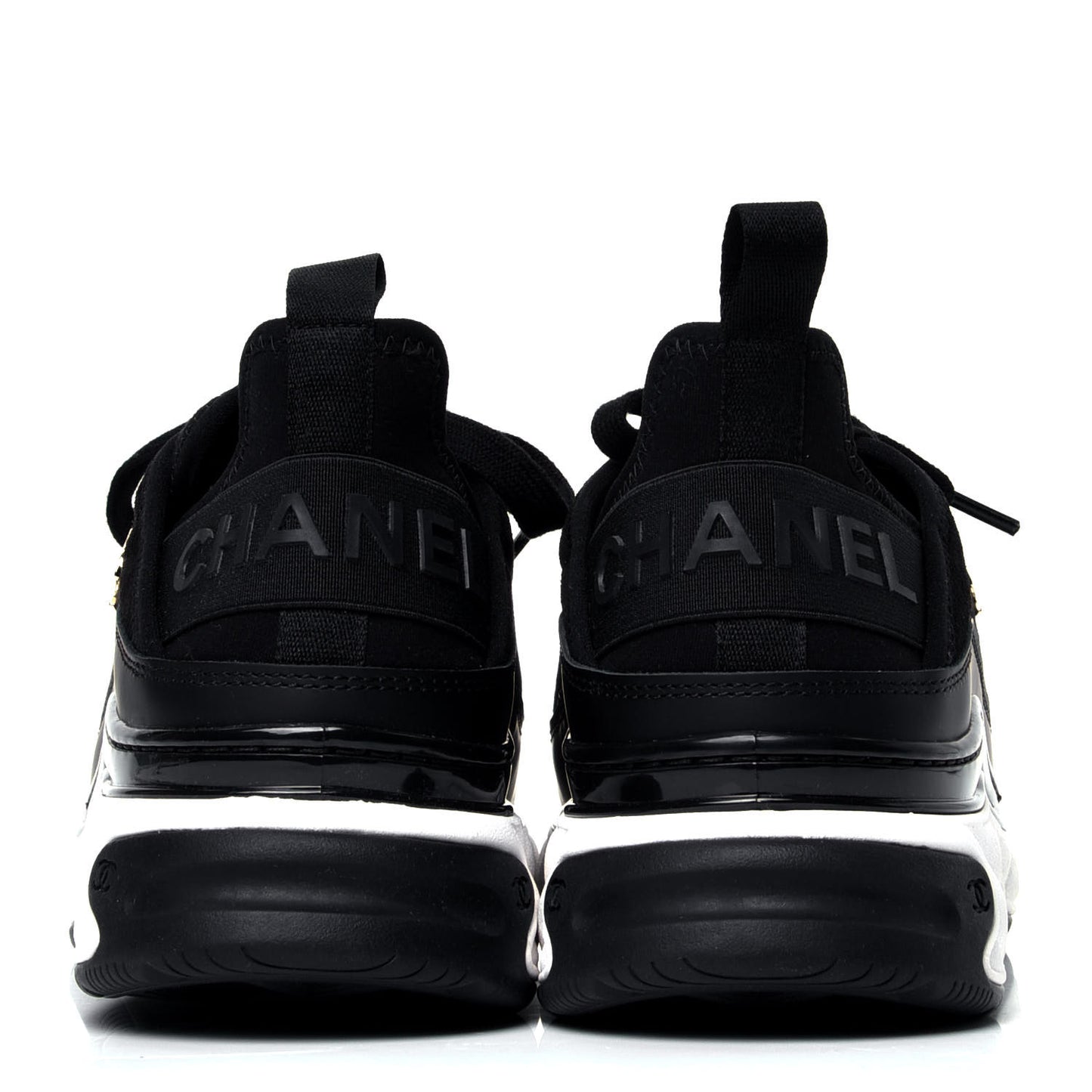 Velvet Calfskin Mixed Fibers CC Sneakers 38 Black