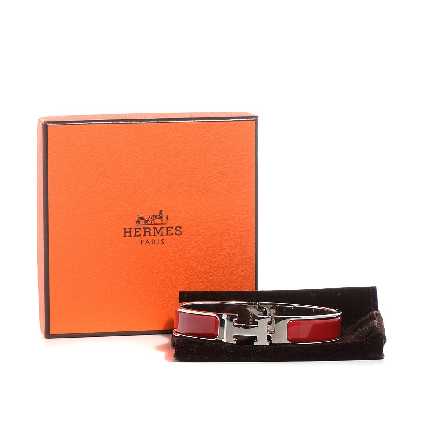 Hermes Enamel Clic Clac H Narrow Bracelet GM Rouge 6 of 6
