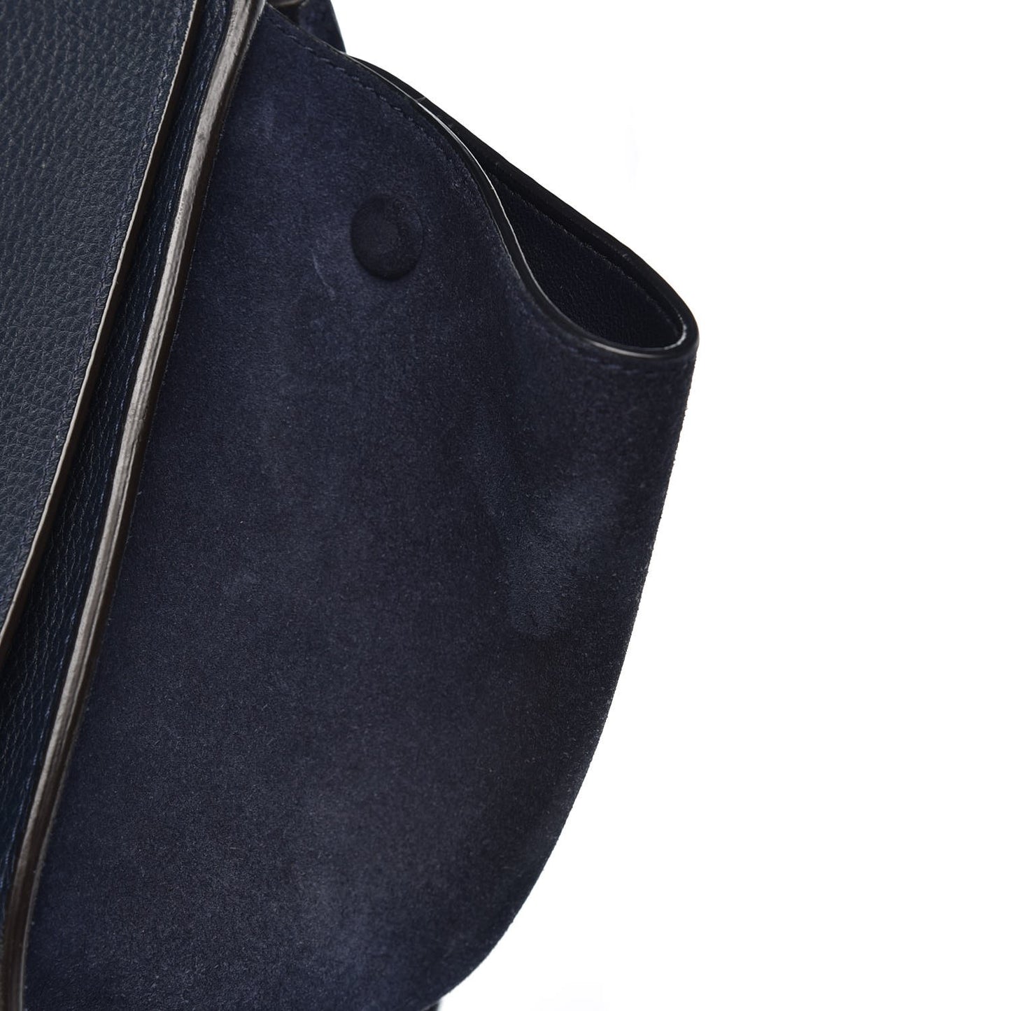 Drummed Calfskin Suede Medium Trapeze Navy