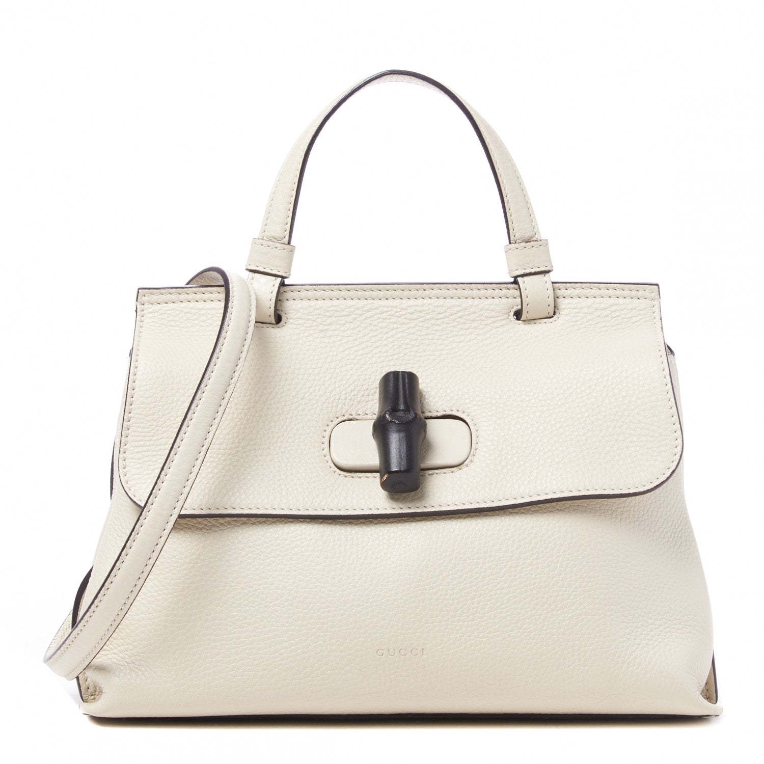 Gucci Cellarius Calfskin Small Bamboo Daily Top Handle Bag Mystic White 1 of 9
