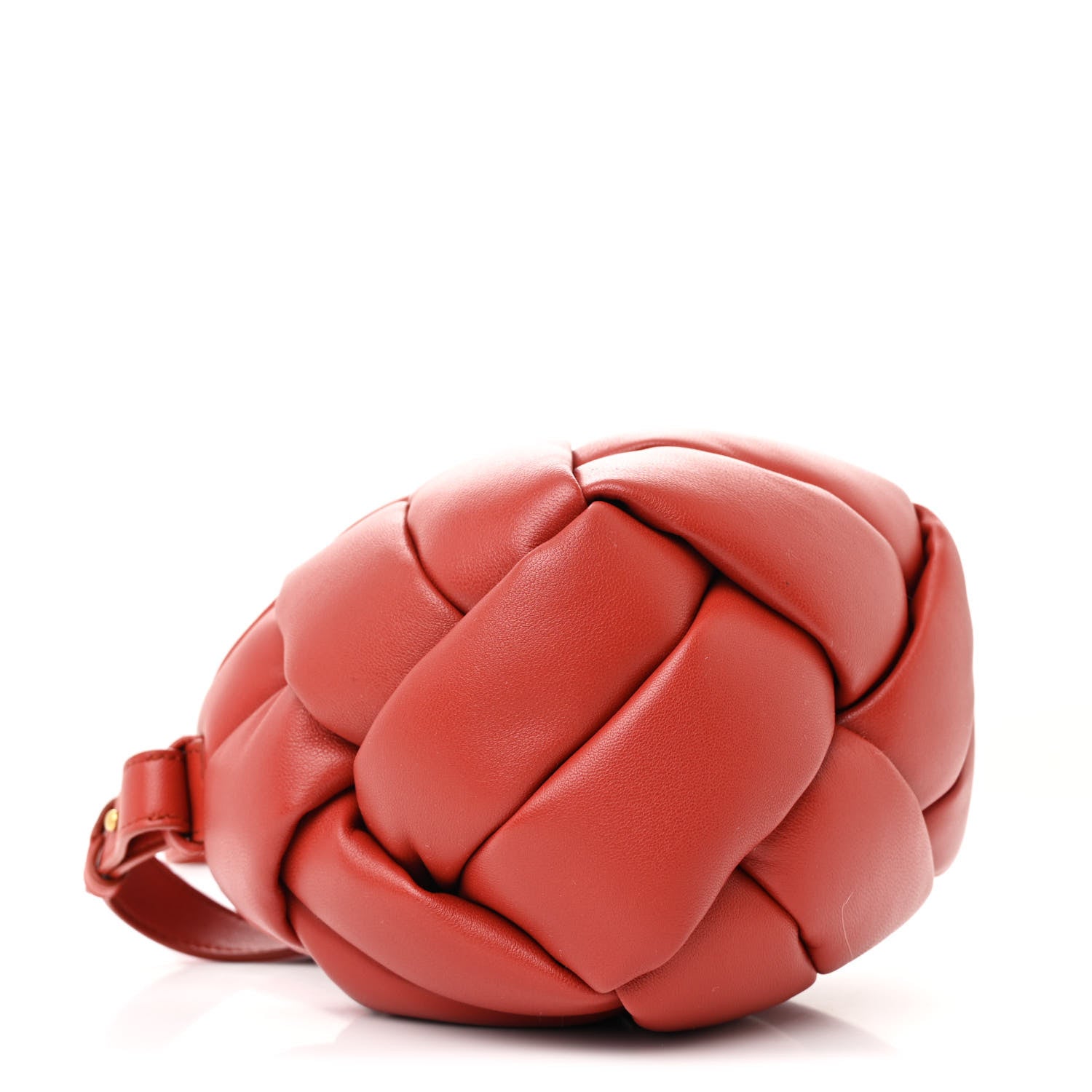 Bottega Veneta Lambskin Intreccio Small Helmet Bag China Red 4 of 10