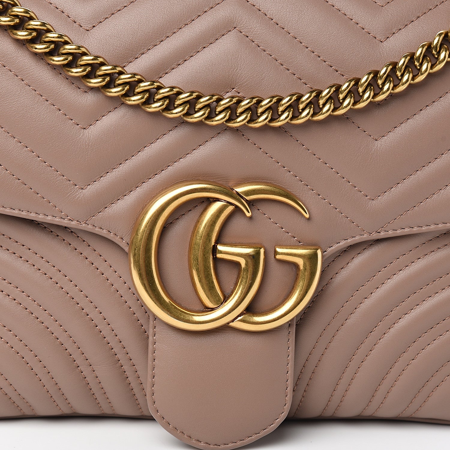 Gucci Calfskin Matelasse Medium GG Marmont Shoulder Bag Porcelain Rose 9 of 9