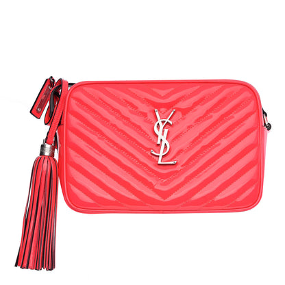 Saint Laurent Patent Calfskin Matelasse Monogram Lou Camera Bag Neon Pink 1 of 9