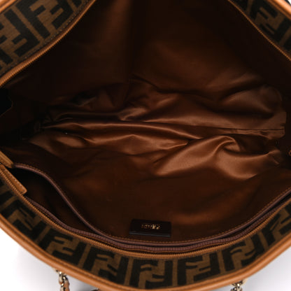 Fendi Zucca Quilted Chain Roll Tote Tobacco 4 of 17