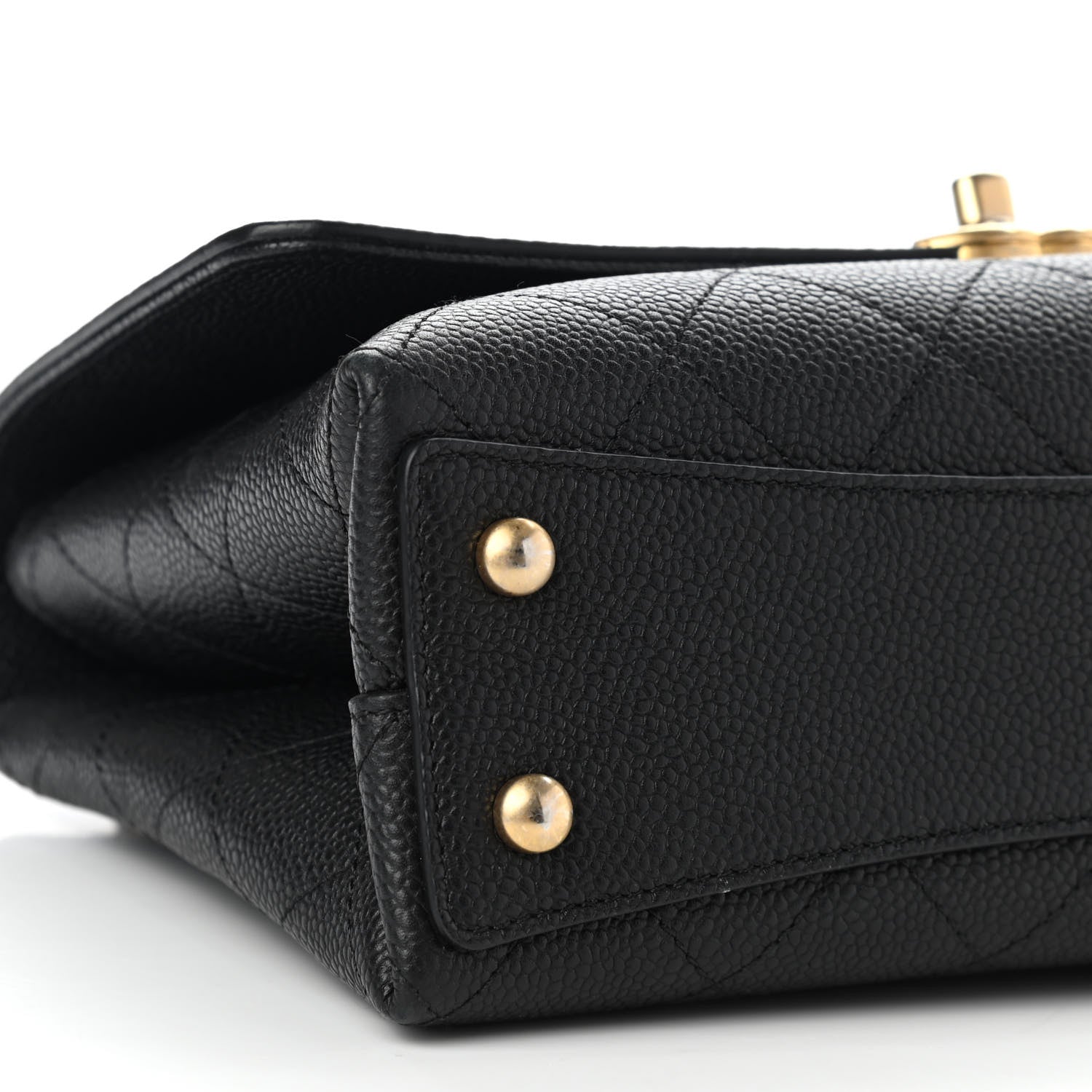 Chanel Grained Calfskin Small Stitched Flap Black 9 of 11