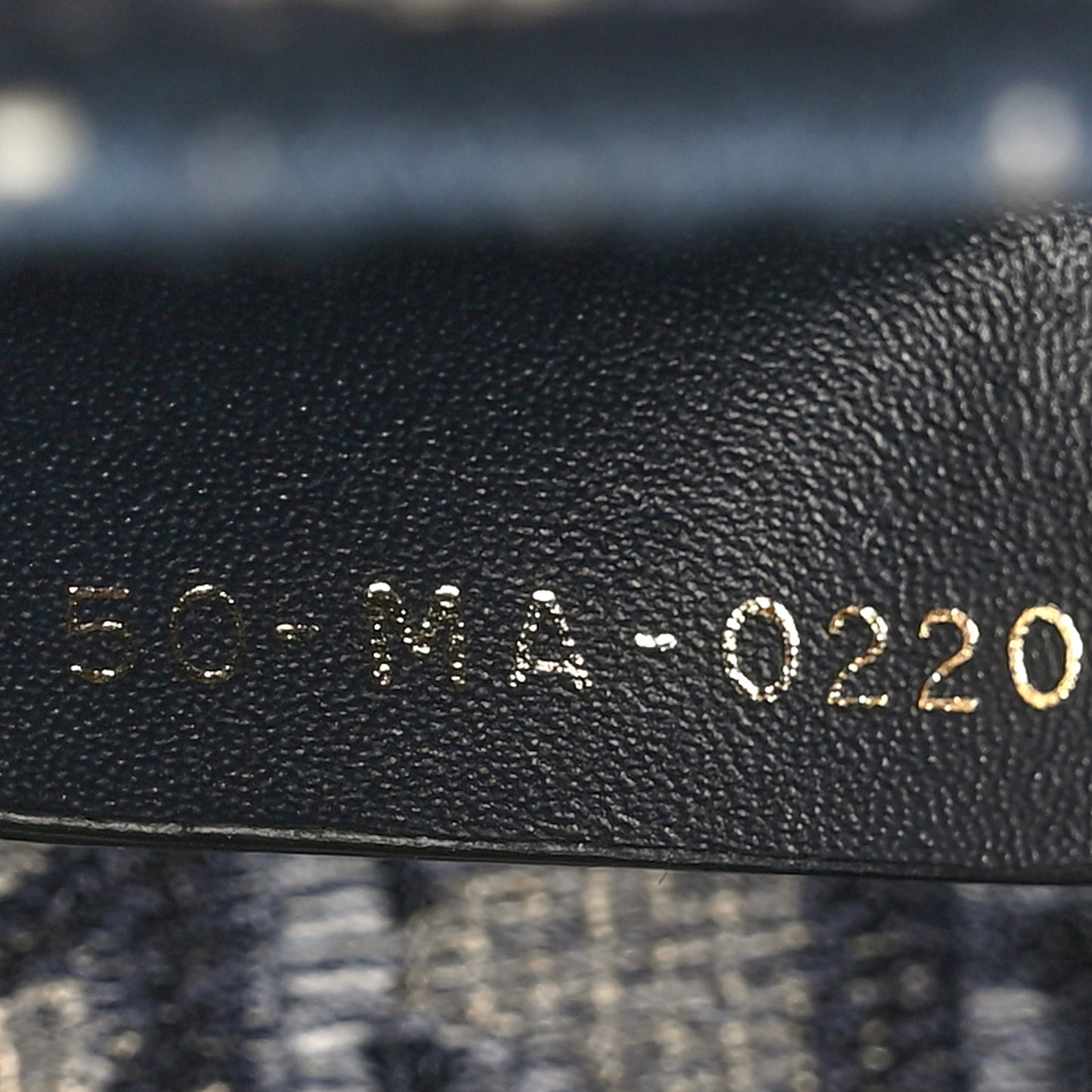 Oblique Embroidered Saddle Bag Blue