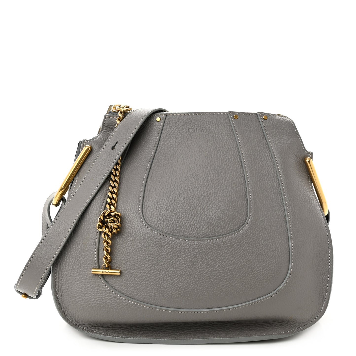 Grained Calfskin Small Hayley Hobo Cashmere Grey
