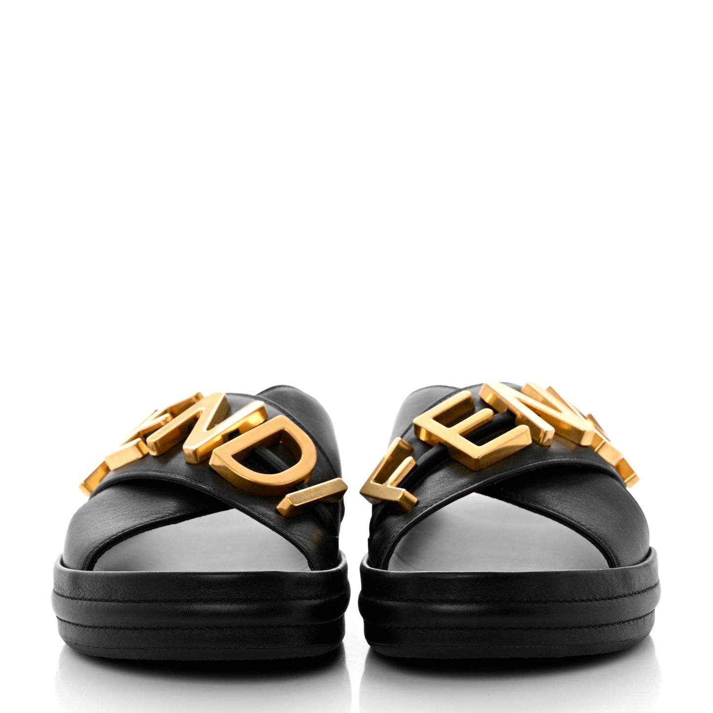 Vitello Womens Fendigraphy Slide Sandals 40 Black