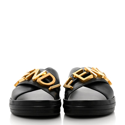 Fendi Vitello Womens Fendigraphy Slide Sandals 40 Black 3 of 10