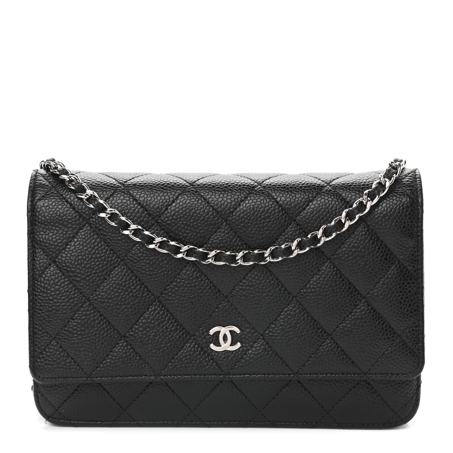 Caviar Quilted Wallet On Chain WOC Black