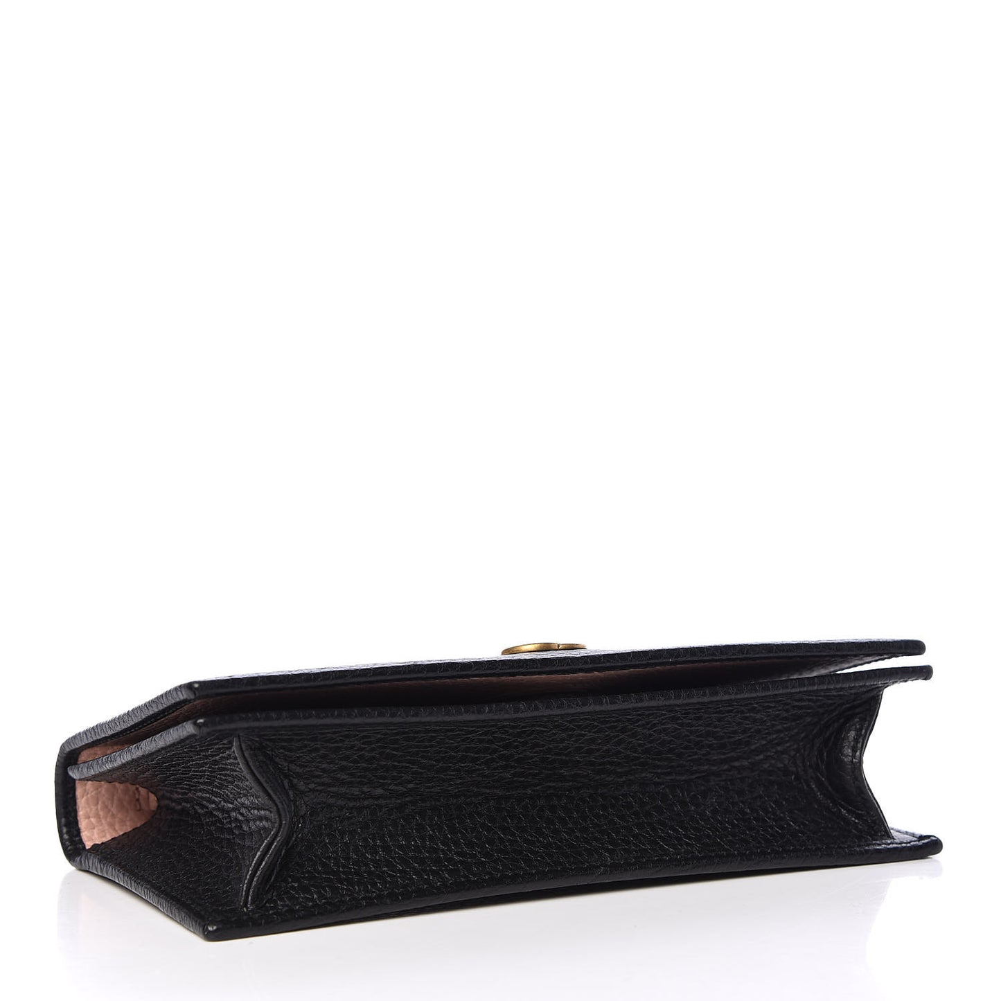 Calfskin GG Marmont Bow Chain Wallet Black