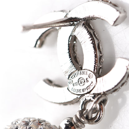 Chanel Crystal CC Drop Earrings Silver 4 of 5