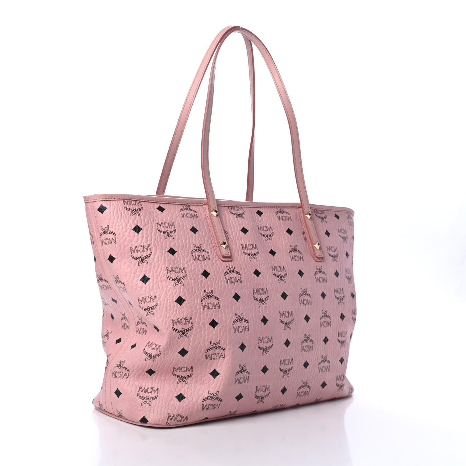 MCM Visetos Medium Anya Shopper Tote Soft Pink 2 of 4