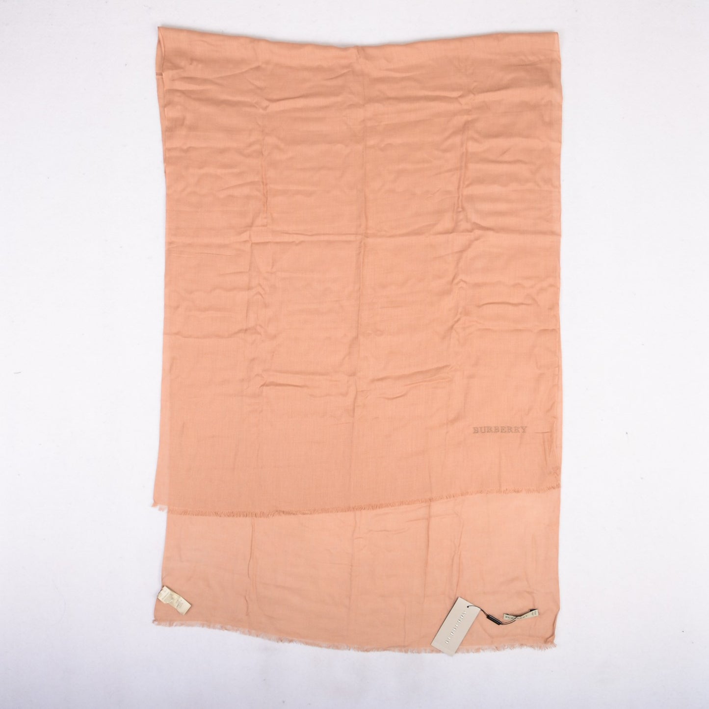 Cashmere Embroidered Fringe Scarf Camel