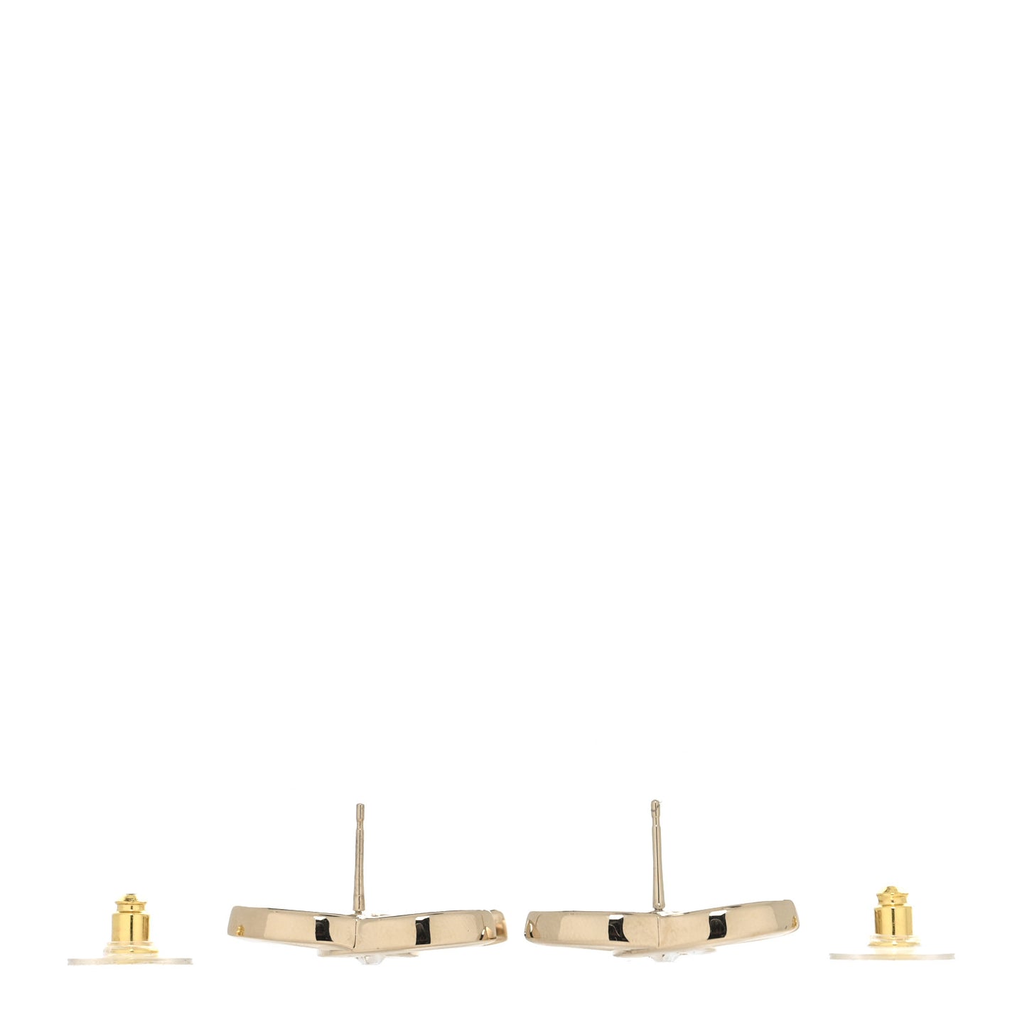 Crystal CC Large Stud Earrings Gold