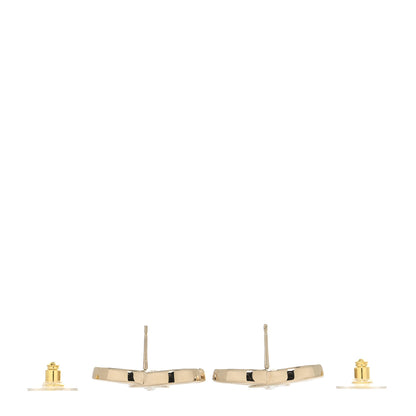 Chanel Crystal CC Large Stud Earrings Gold 3 of 4