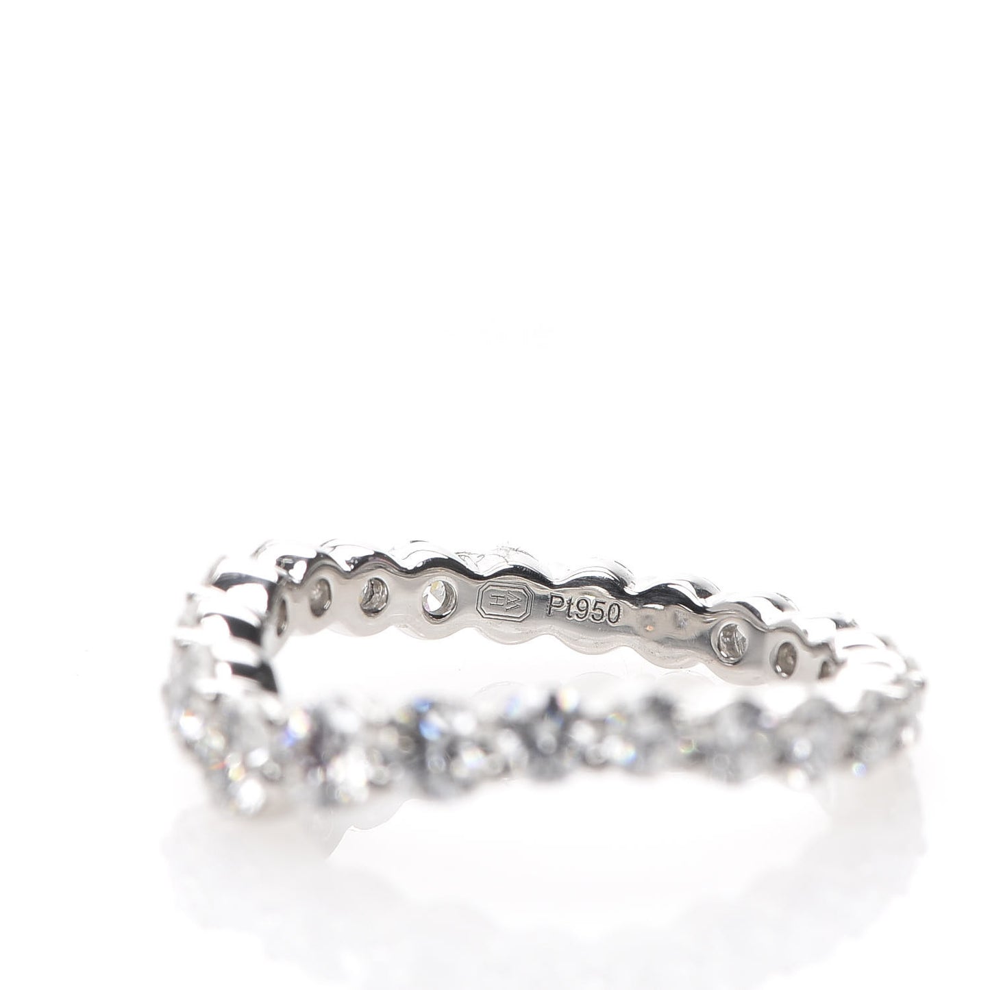 Platinum Diamond V-Shaped Wedding Band Ring 48 4.5