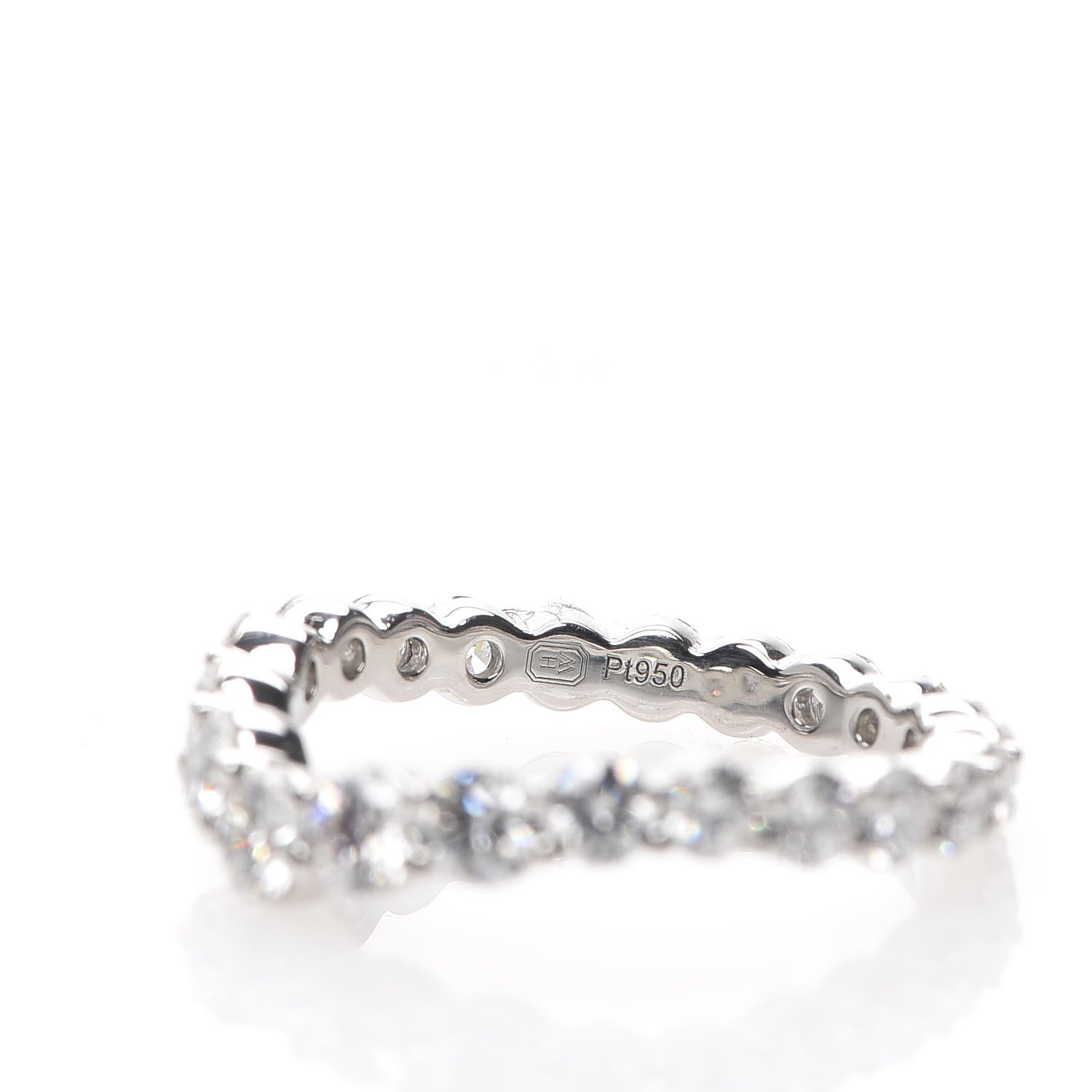 Harry Winston Platinum Diamond V-Shaped Wedding Band Ring 48 4.5 4 of 6