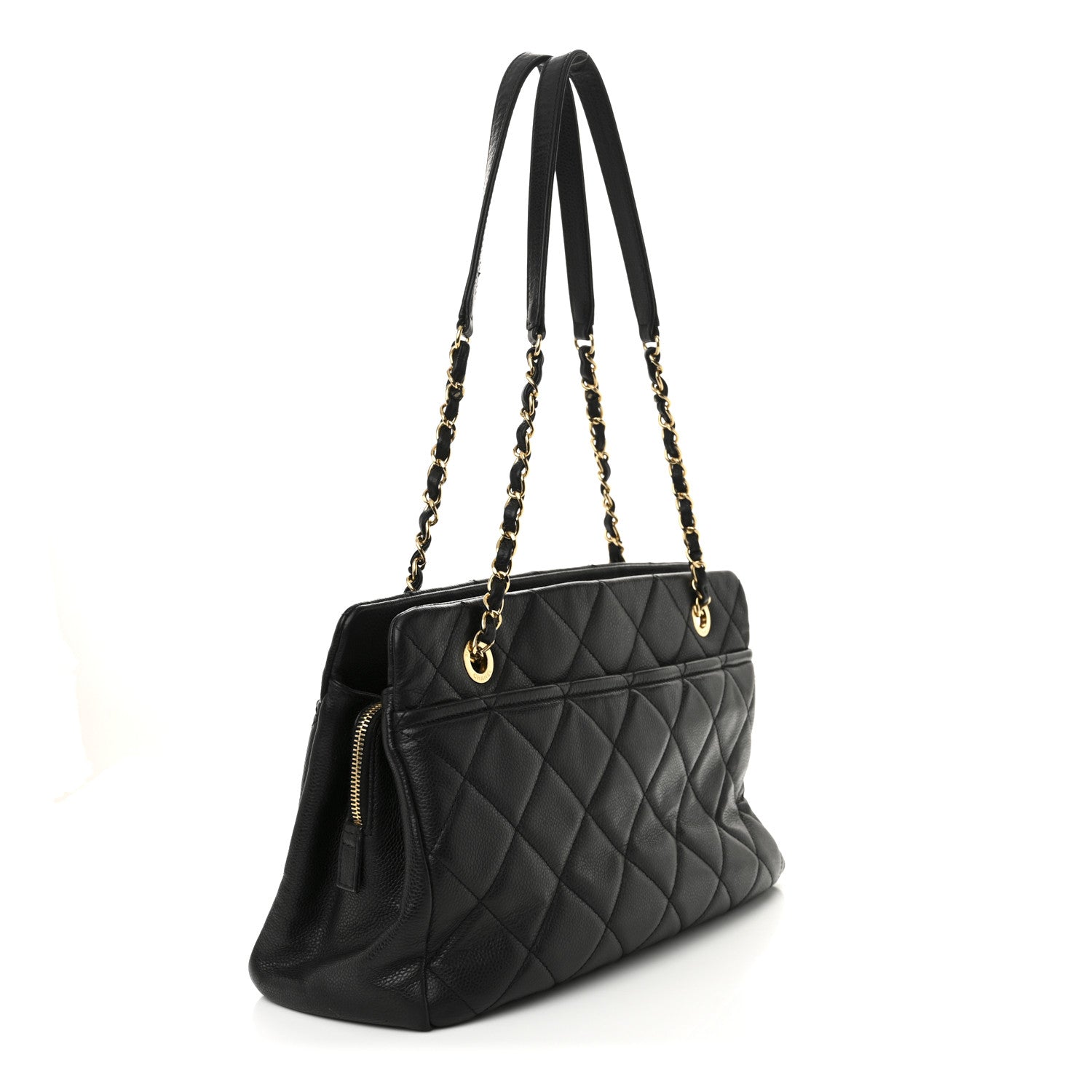 Chanel Caviar Quilted CC Timeless Soft Tote Black 3 of 12