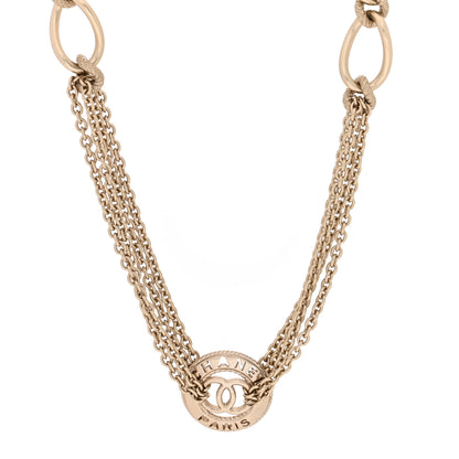 Chanel Metal Medallion Multi Chain Short Necklace Gold 1 of 4