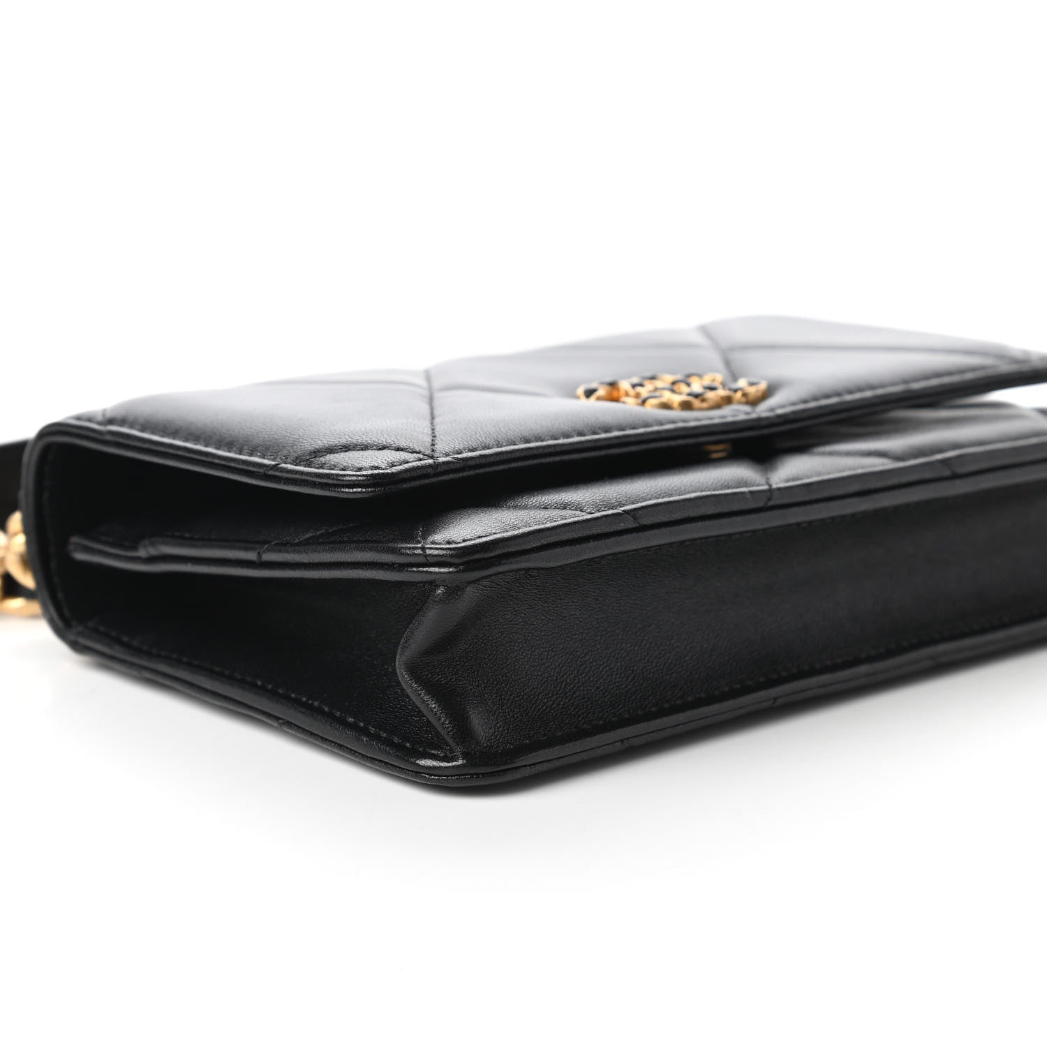 Chanel Lambskin Quilted Chanel 19 Wallet On Chain WOC Black 6 of 12