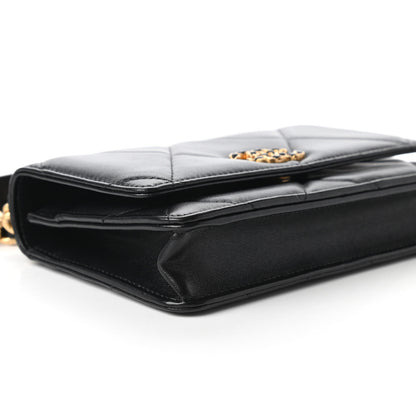 Chanel Lambskin Quilted Chanel 19 Wallet On Chain WOC Black 6 of 12