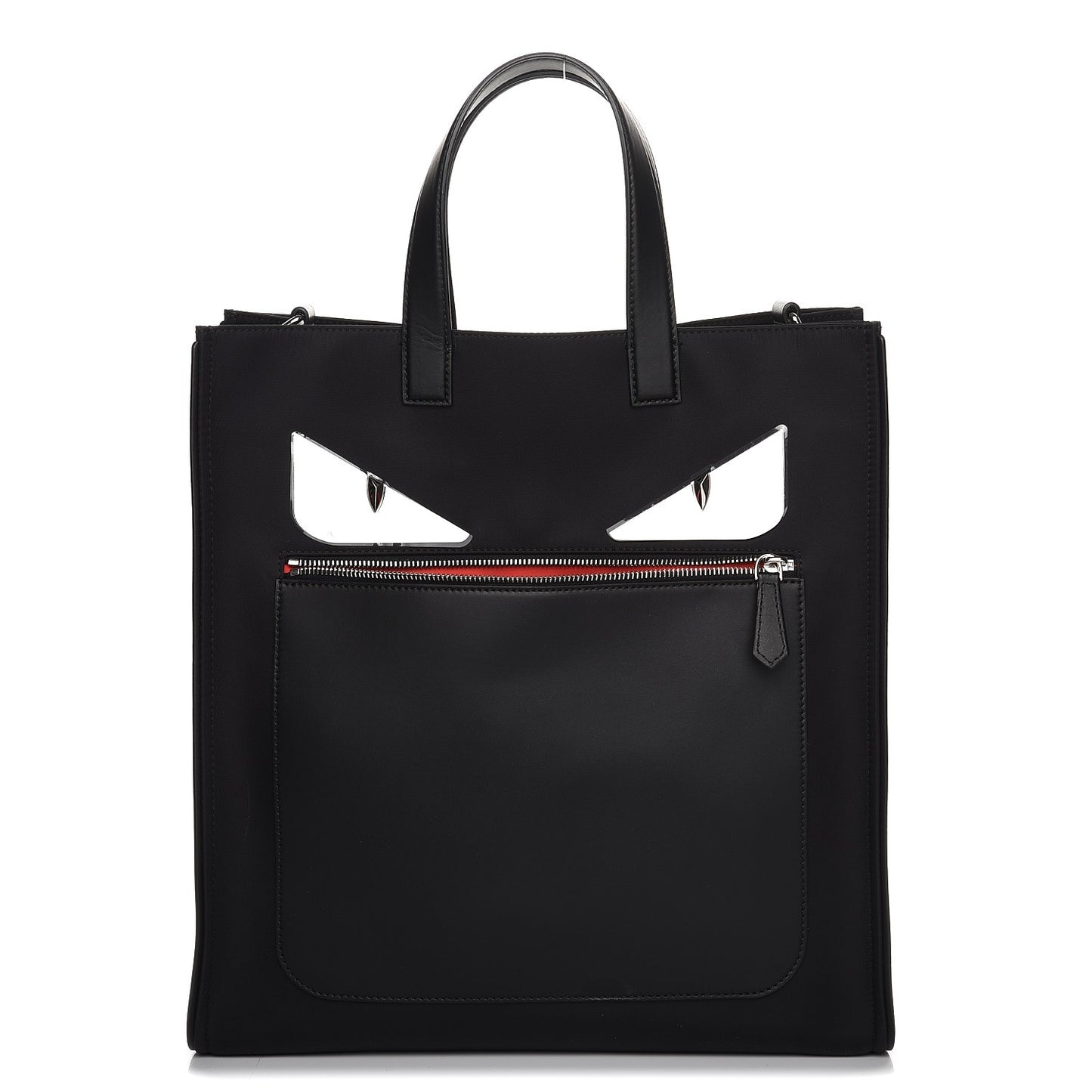 Nylon Vitello Liberty Metal Monster Eyes Tote Black