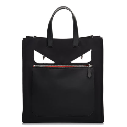 Fendi Nylon Vitello Liberty Metal Monster Eyes Tote Black 1 of 9