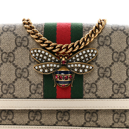 Gucci GG Supreme Monogram Web Queen Margaret Chain Wallet White 7 of 12